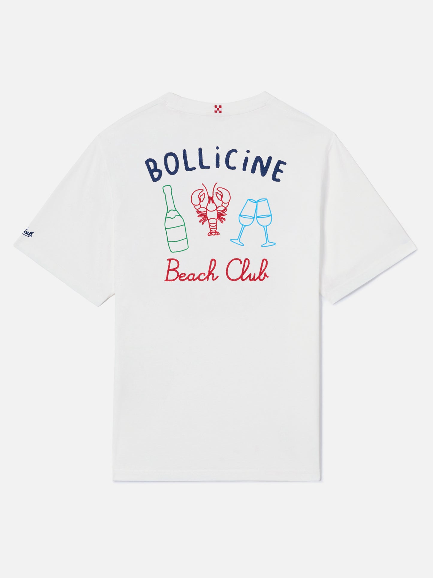 T-shirt Portland blanc avec broderie Bollicine Beach Club 