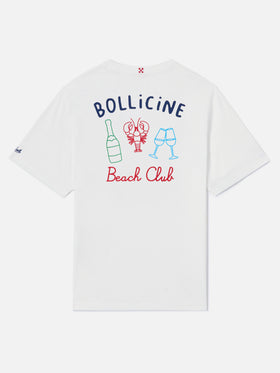 T-shirt Portland blanc avec broderie Bollicine Beach Club 