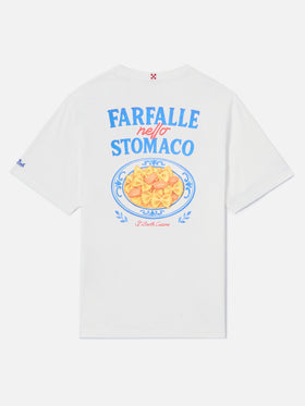 T-shirt Portland blanc avec imprimé Farfalle Nello Stomaco 