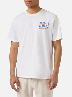 T-shirt Portland blanc avec imprimé Farfalle Nello Stomaco 