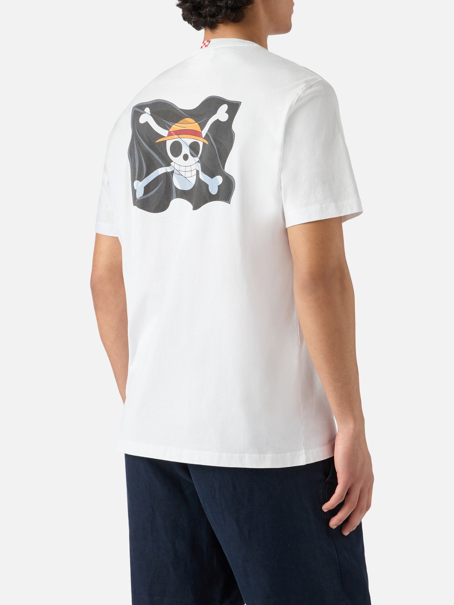 White Portland t-shirt with One Piece Luffy embroidery | Special Edition