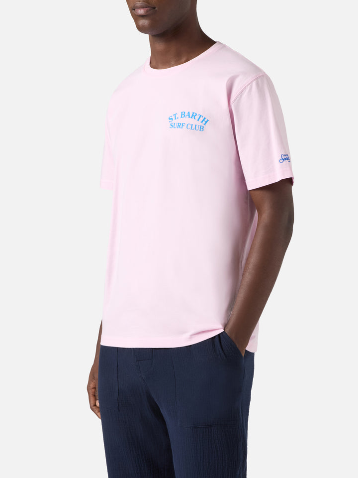 Pink Portland t-shirt with St. Barth Surf Club print