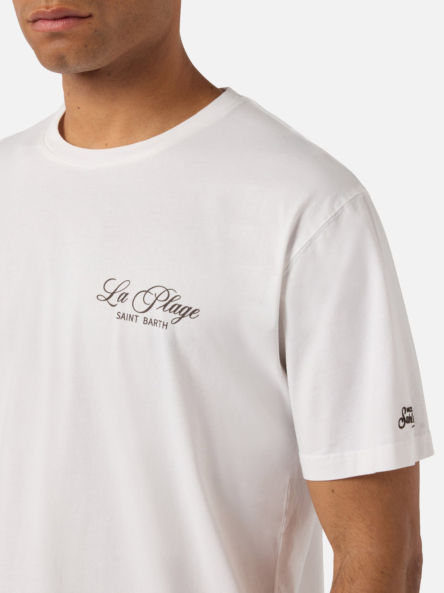 T-shirt White Portland avec imprimé La Plage 