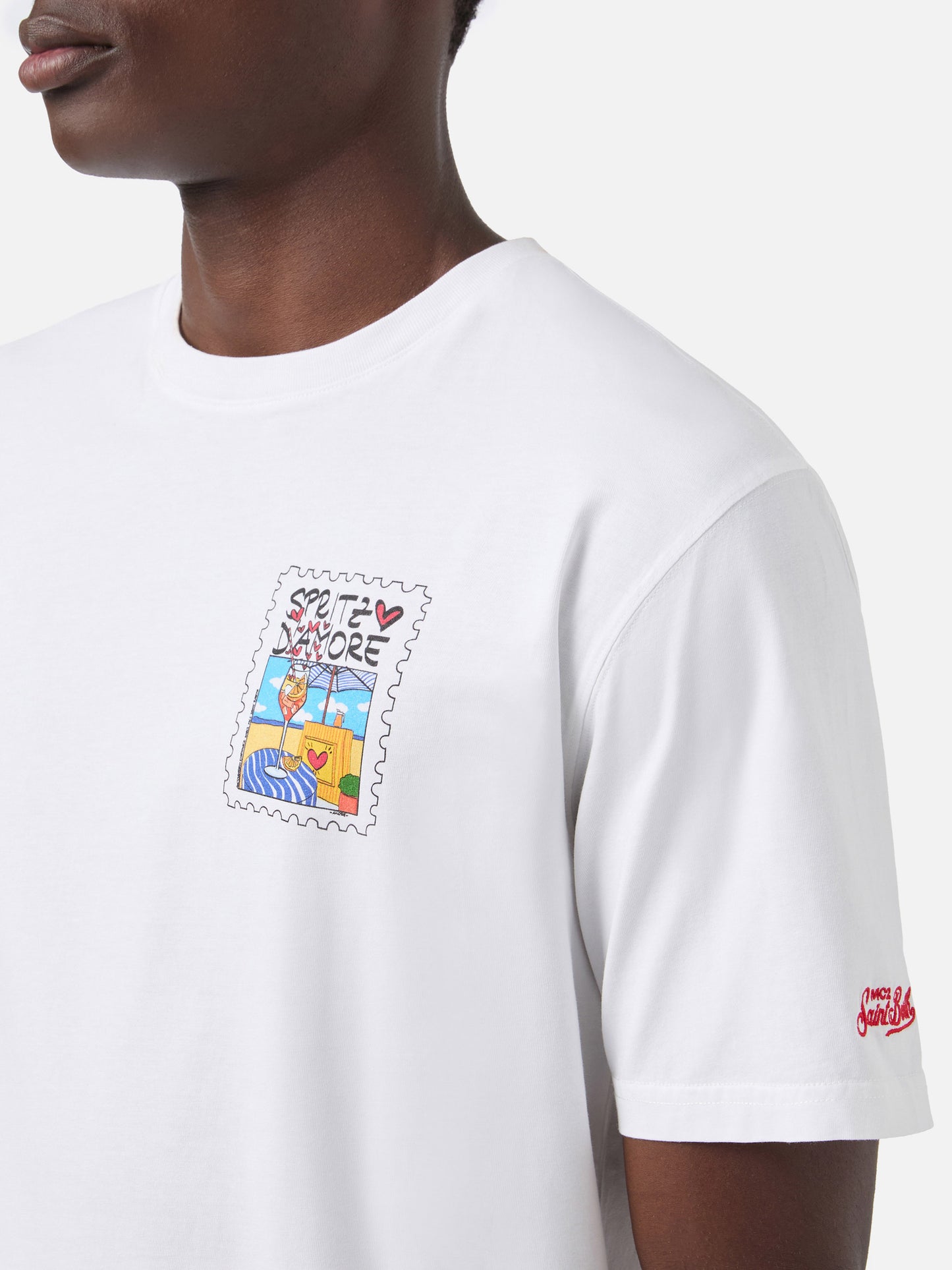 Camiseta White Portland con ilustración Spritzo d’Amore 