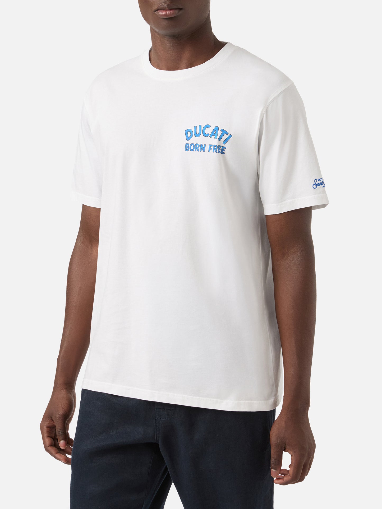 Camiseta White Portland con estampado Ducati Born Free | Edición Especial 