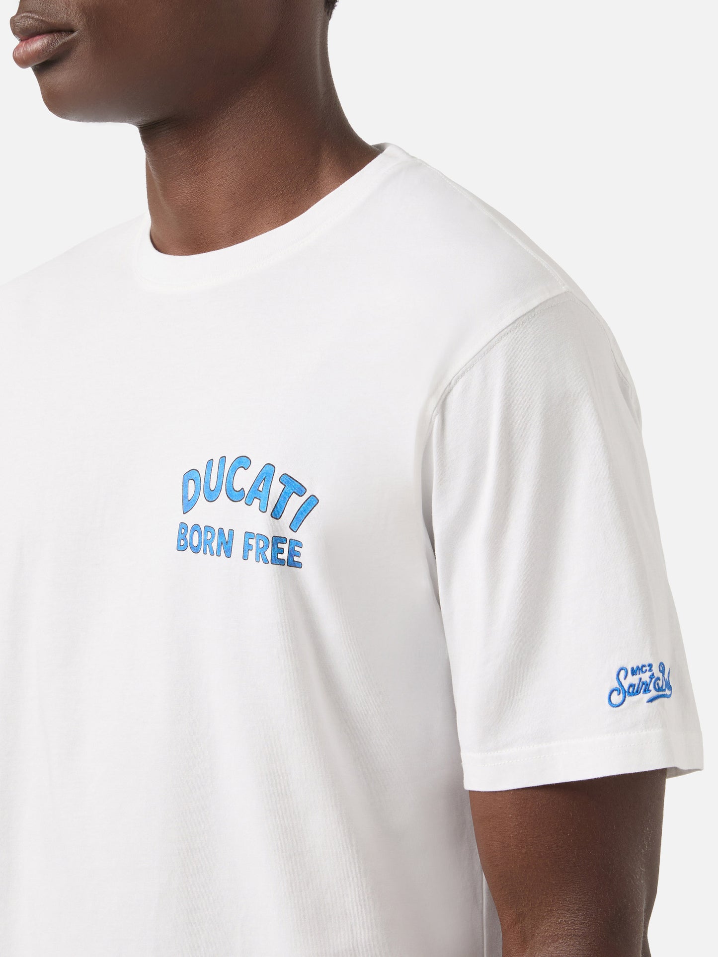 Camiseta White Portland con estampado Ducati Born Free | Edición Especial 