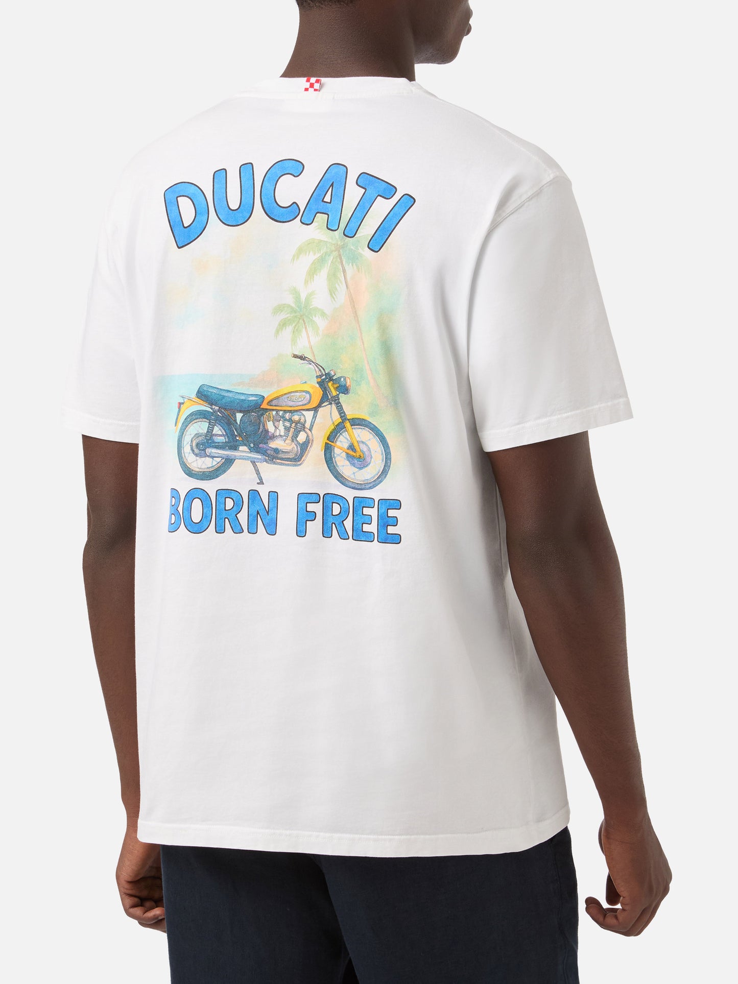 Camiseta White Portland con estampado Ducati Born Free | Edición Especial 