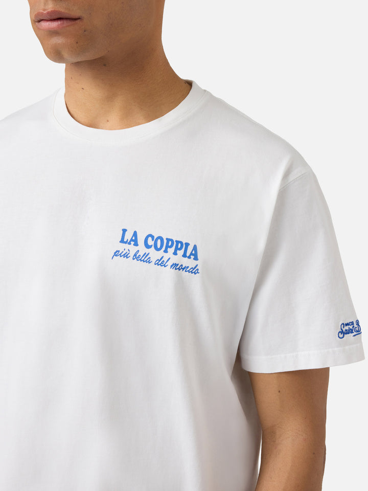 White Portland t-shirt with La coppia più bella del mondo print | Special Edition