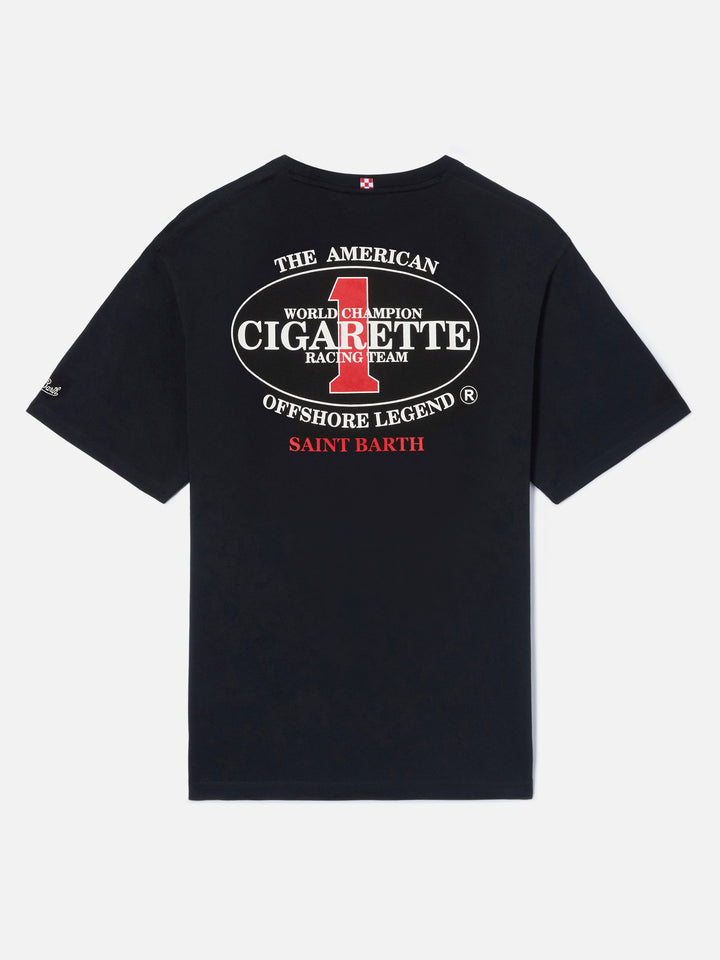 Black Portland t-shirt with Cigarette Racing print | Special Edition