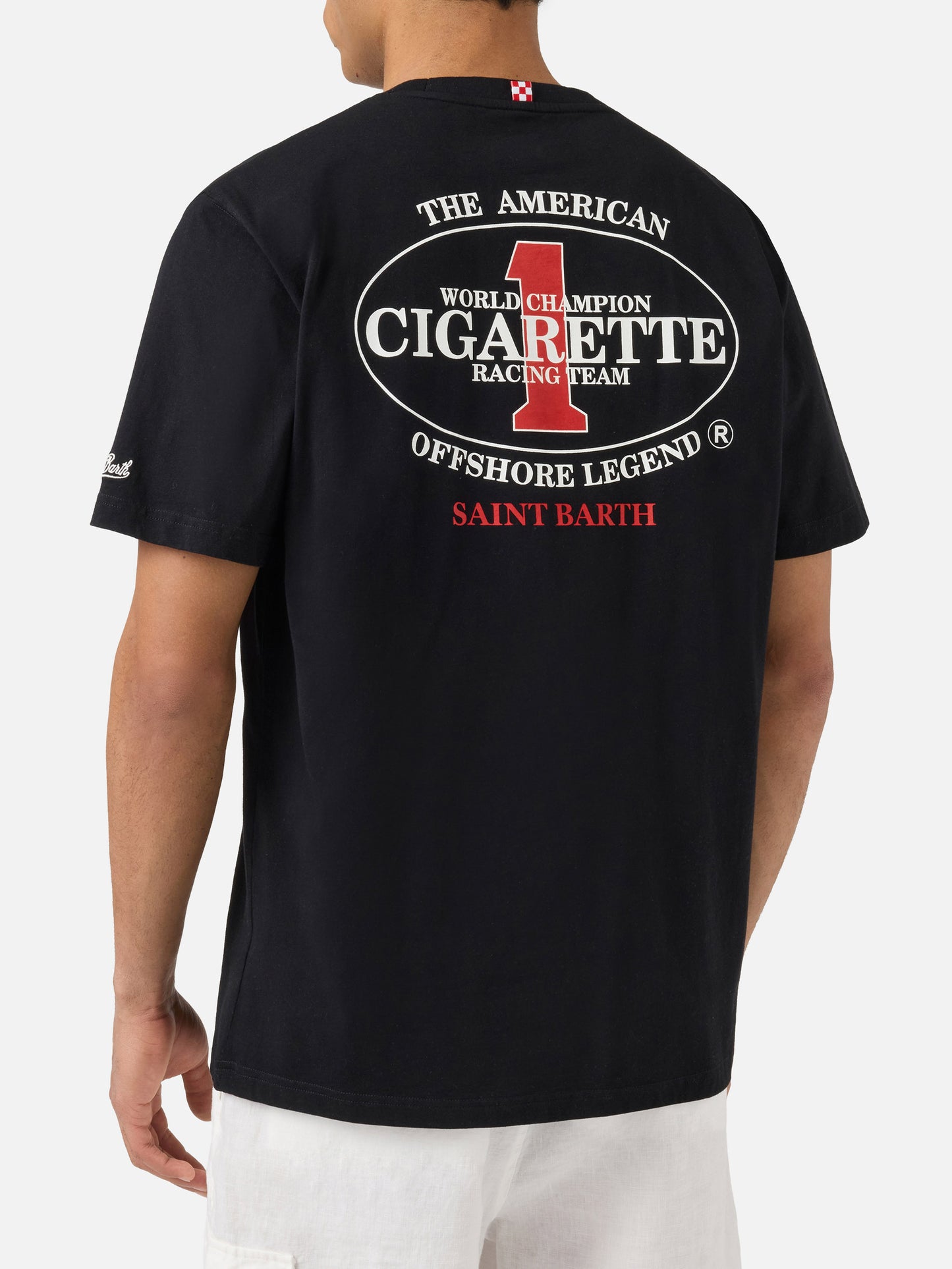 Black Portland t-shirt with Cigarette Racing print | Special Edition