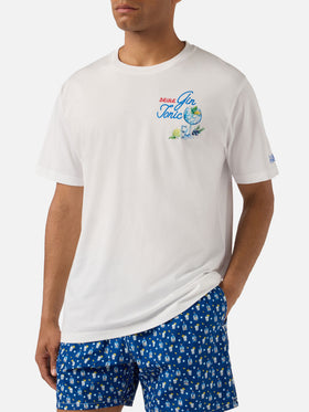 White Portland t-shirt with Gin Tonic Drink illustration