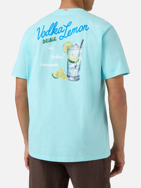 Aqua green Portland t-shirt with Vodka Lemon Drink illustration