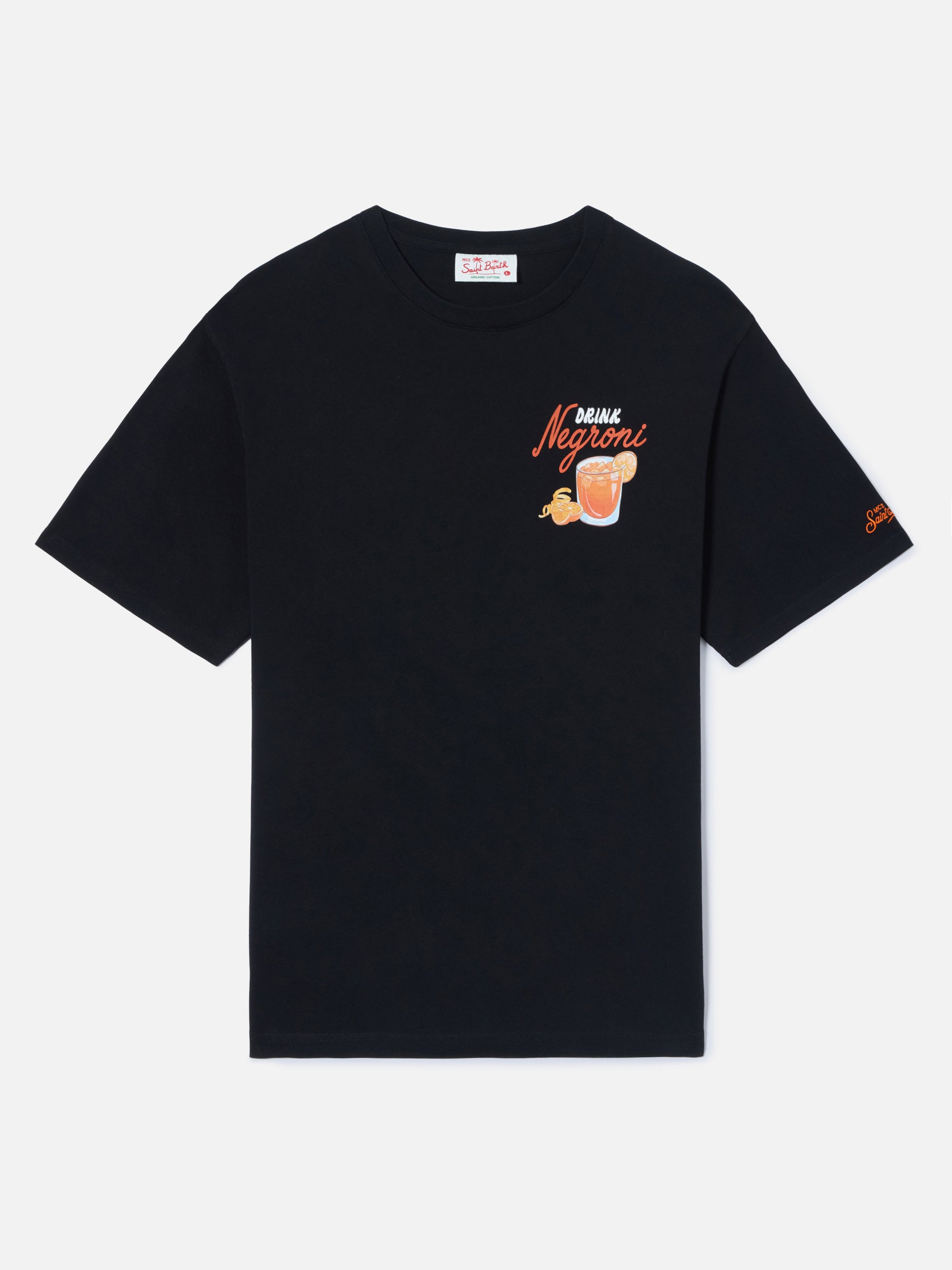 Black Portland t-shirt with Negroni Drink illustration – MC2 Saint