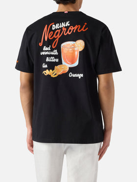 Camiseta Black Portland con ilustración Negroni Drink 