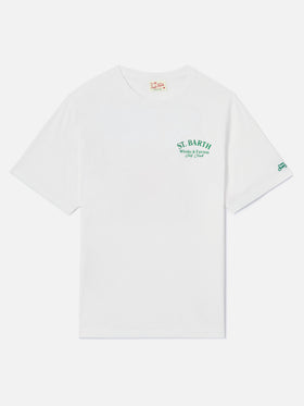 Camiseta Portland blanca con ilustración Whisky & Fairway Golf Club 
