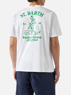 Camiseta Portland blanca con ilustración Whisky & Fairway Golf Club 