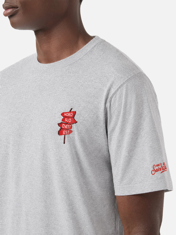 Grey portland t-shirt with Nord Sud Ovest Est print | 883 SPECIAL EDITION