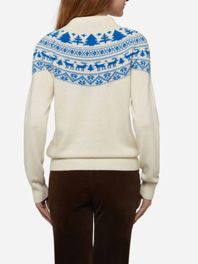 White sweater New Queen with I'm not Santa jacquard - MC2 Saint Barth