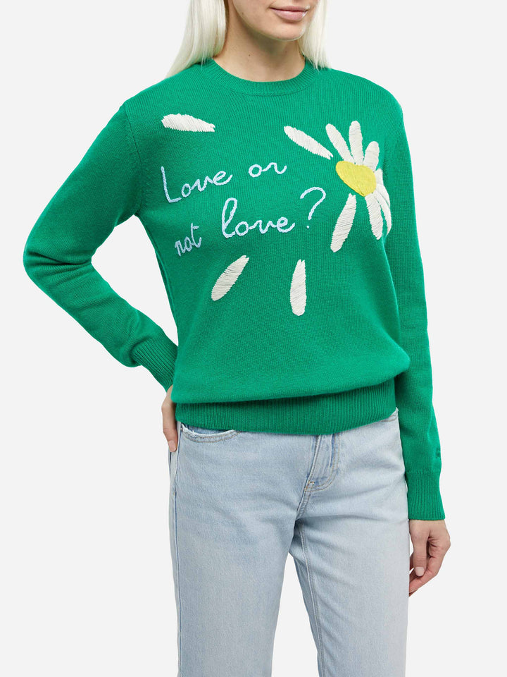 Woman brushed sweater with daisy print - MC2 Saint Barth