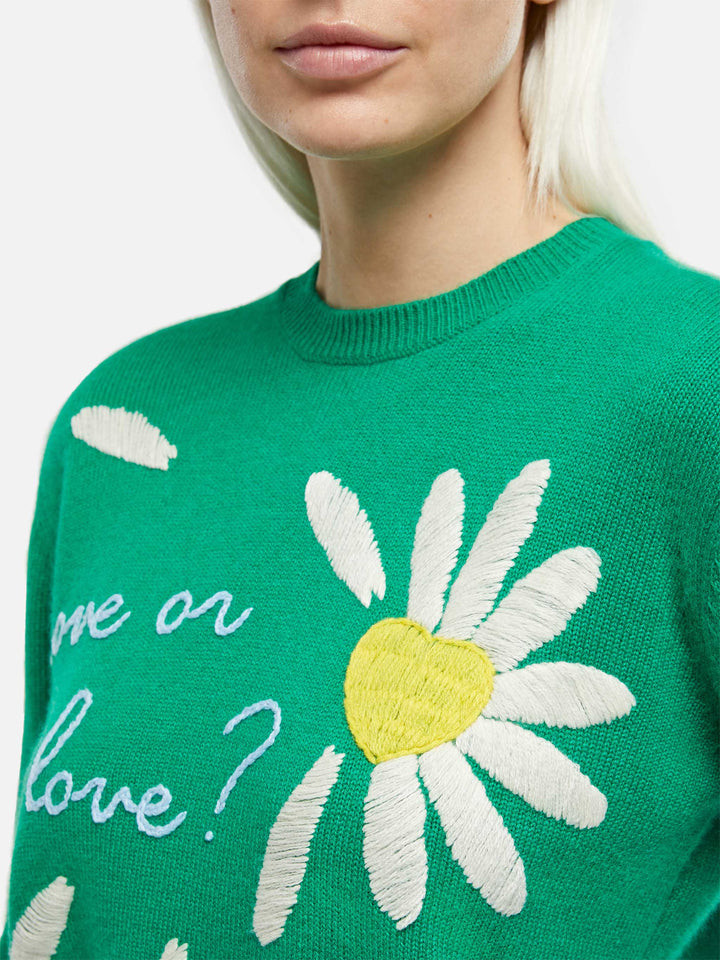 Woman brushed sweater with daisy print - MC2 Saint Barth