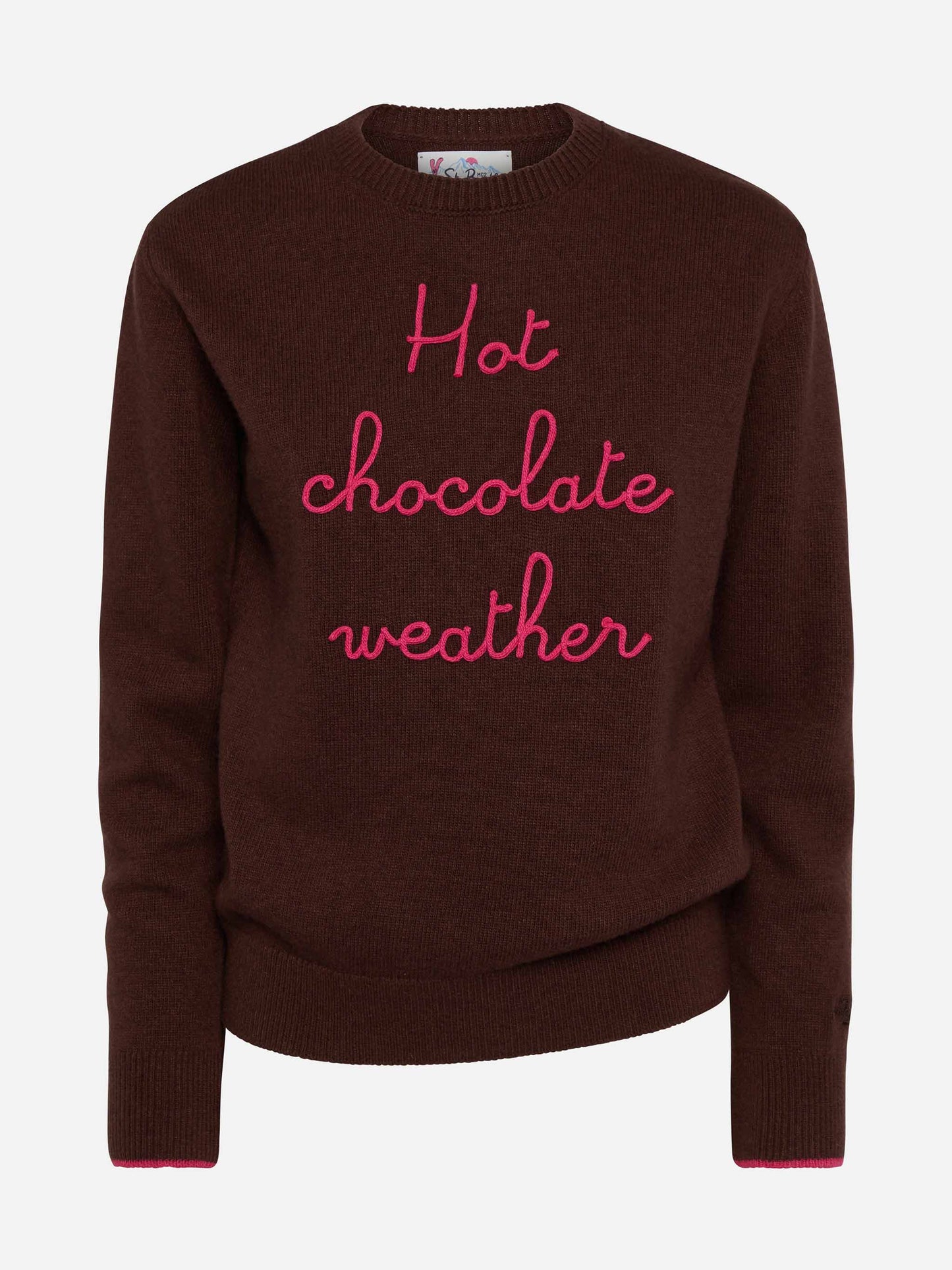 Brown sweater New Queen with Hot Chocolate Weather embroidery - MC2 Saint Barth