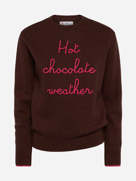 Brown sweater New Queen with Hot Chocolate Weather embroidery - MC2 Saint Barth