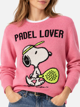 New Queen pink sweater with Snoopy Padel Lover print | Special Edition