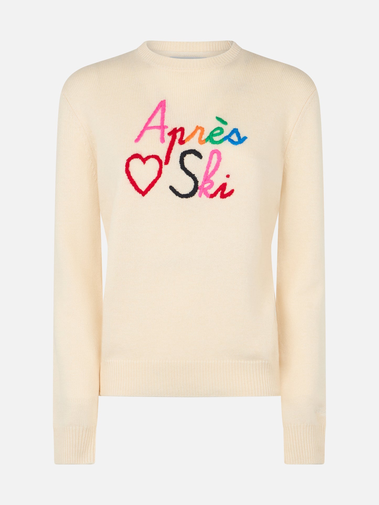 Maglione bianco da donna New Queen con ricamo Apres love Ski