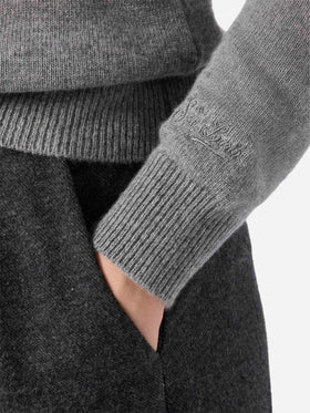New Queen cashmere-blend sweater in grey with Kissenefrega lurex jacquard