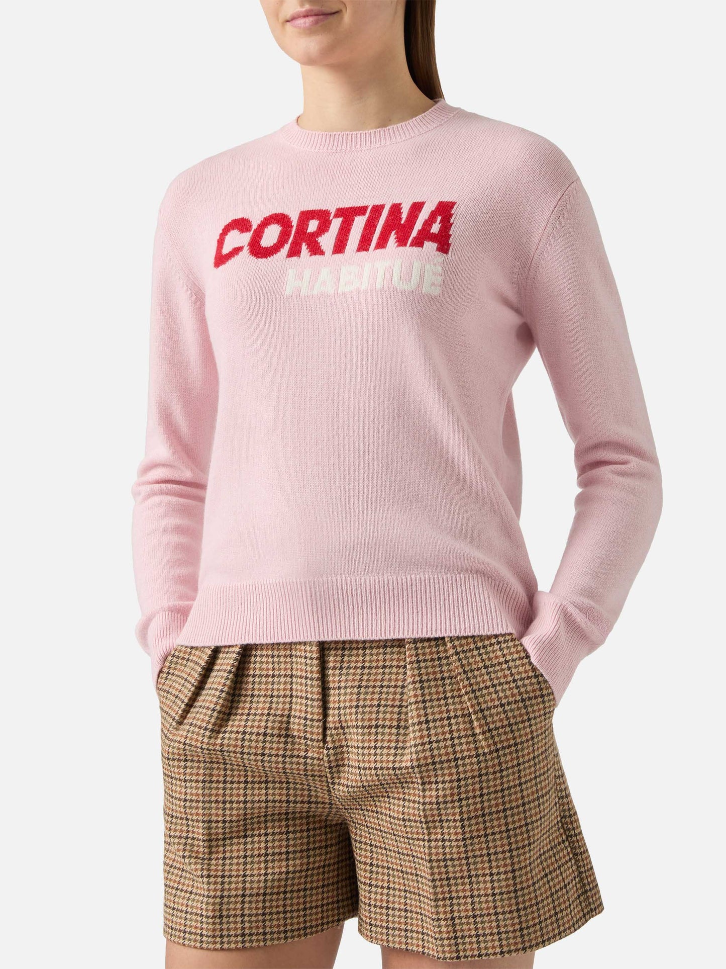 New Queen Crewnwick in Weiß mit Cortina Habituè Jacquard