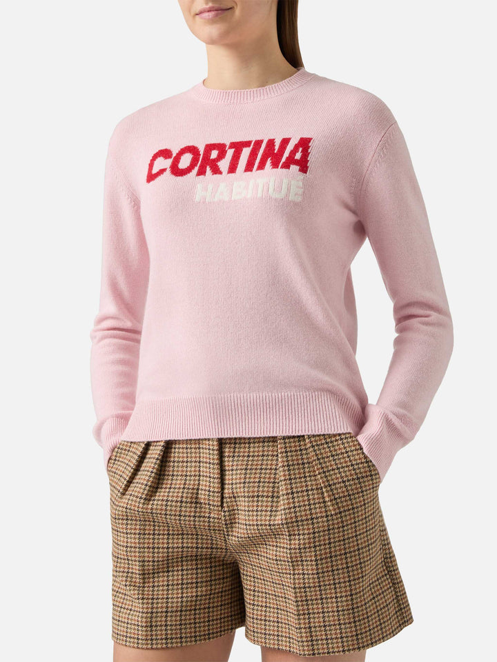 New Queen Crewnwick in Weiß mit Cortina Habituè Jacquard