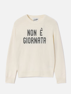 Punto de cuello redondo Off white New Queen con bordado en lurex Non È Giornata 