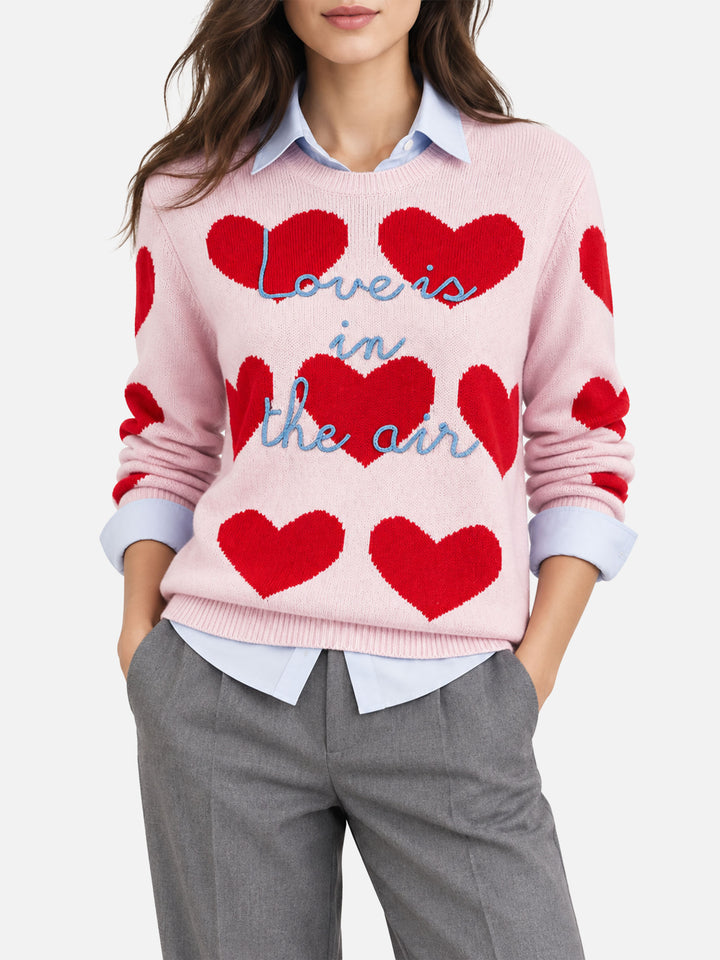 New Queen heart jacquard sweater with embroidery