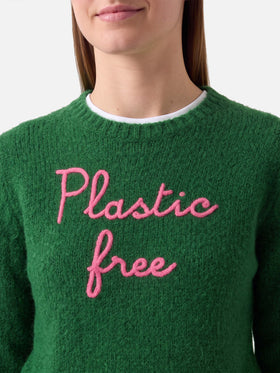 Jersey cropped Green New Queen con bordado Plastic Free 