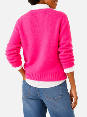 Nuevo suéter New Queen Soft fluo rosa cepillado con bordado Adorooo 