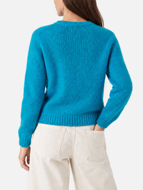 Light blue New Queen Soft sweater with St. Barth Dreamer embroidery