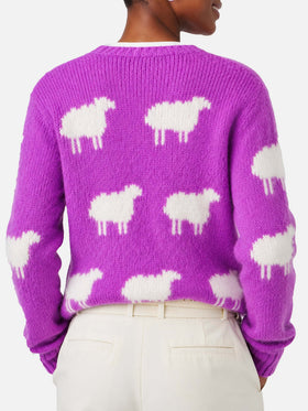 New Queen lilac brushed sweater with embroidery