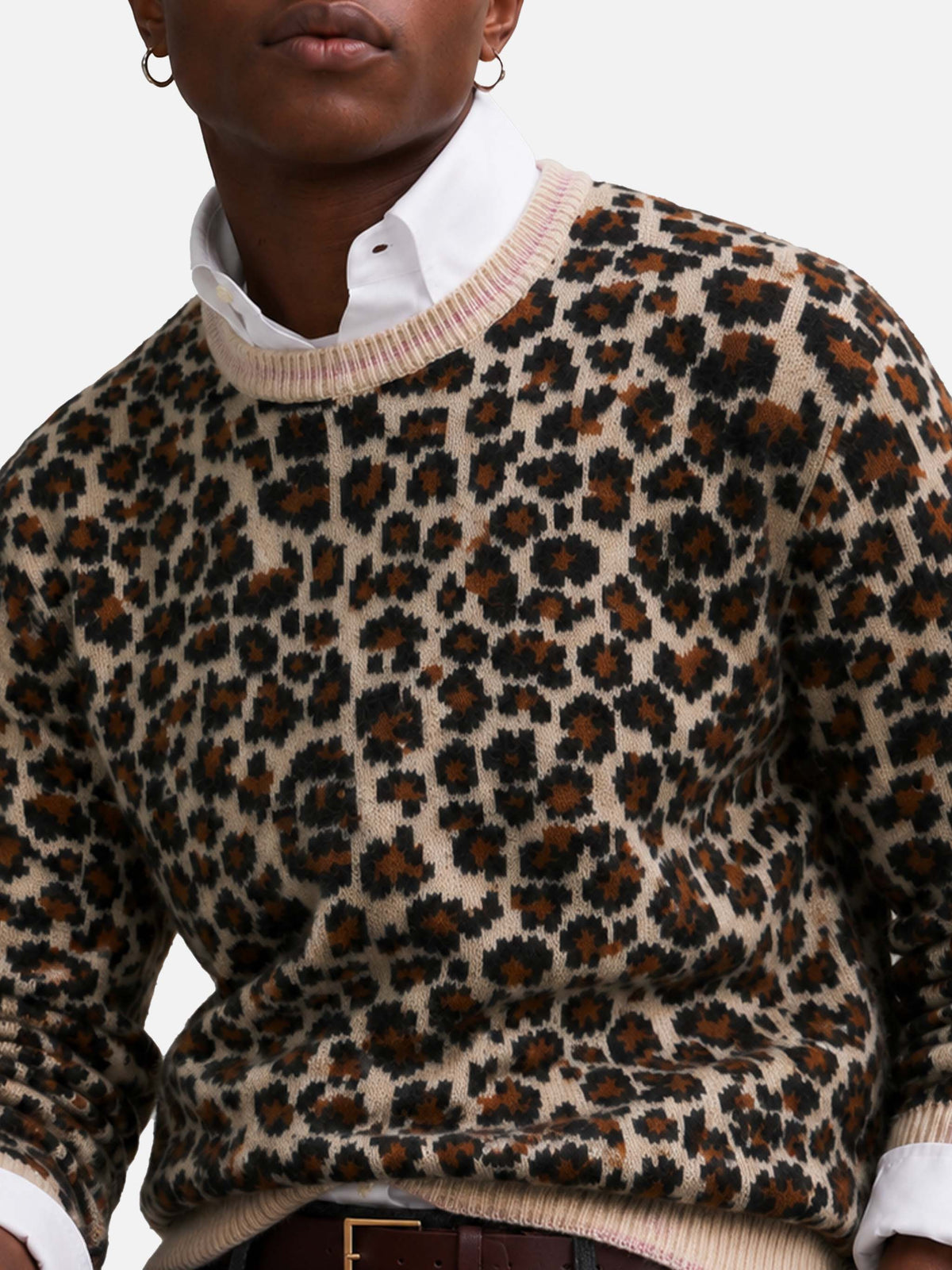 Maglia girocollo New Queen Soft con motivo leopardato