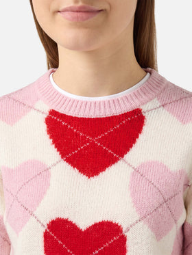 Jersey New Queen Soft de cuello redondo con jacquard de corazón 