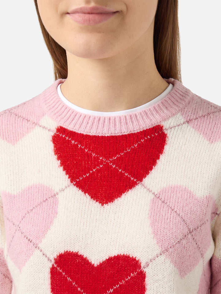 Nouveau pull ras-du-cou New Queen Soft avec jacquard cœur 