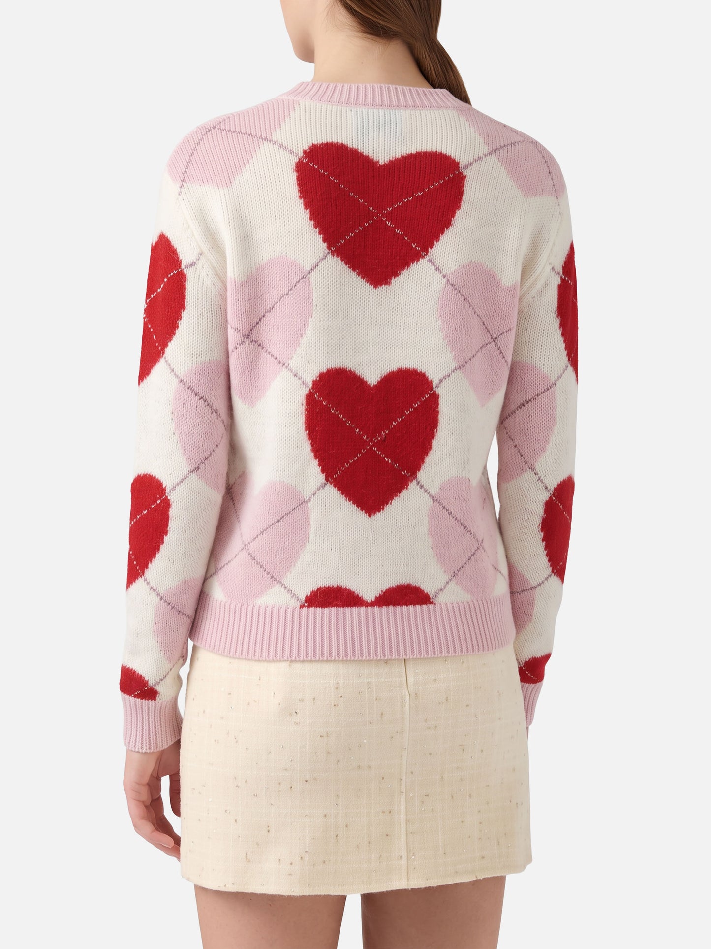 Jersey New Queen Soft de cuello redondo con jacquard de corazón 