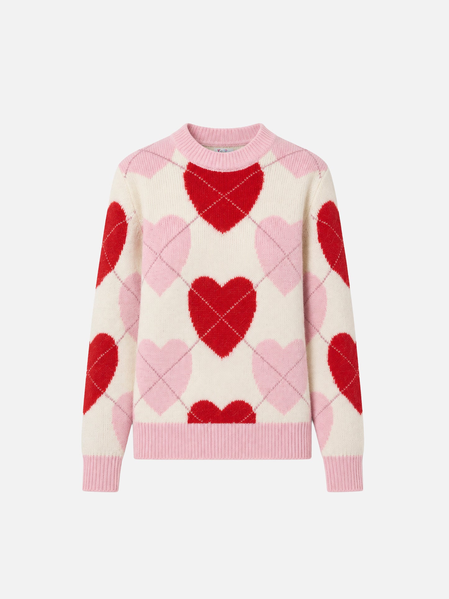 Jersey New Queen Soft de cuello redondo con jacquard de corazón 