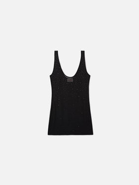 Abito corto Raya nero con strass effetto degradé