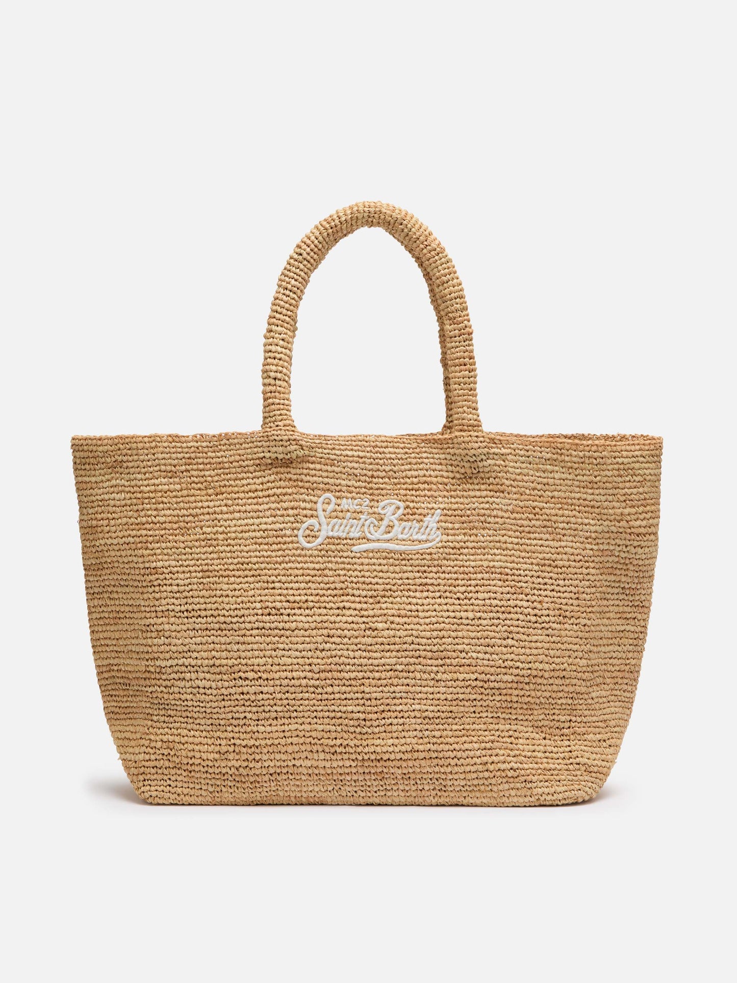 Beige Raffia Beach bag with cotton pouch - MC2 Saint Barth