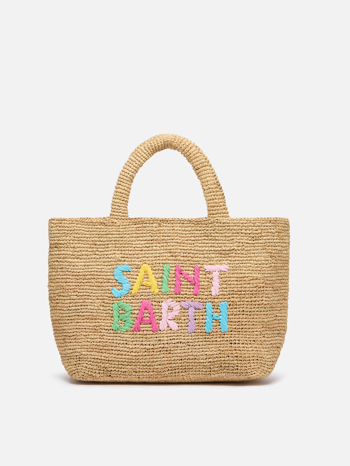 Beige Raffia Mid Beach Bag with cotton pouch