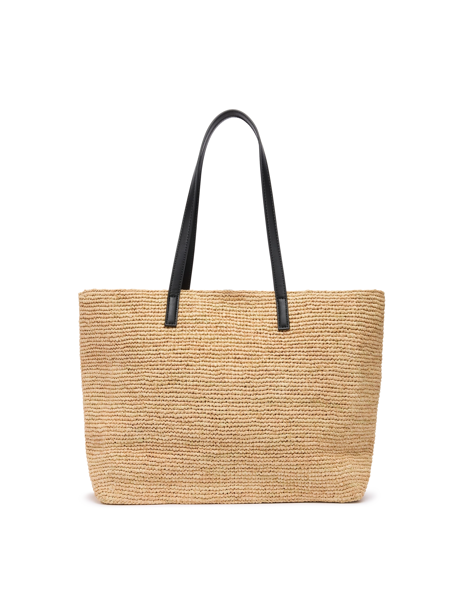 Beige Raffia City bag with Saint Barth embroidered logo - MC2 Saint Barth