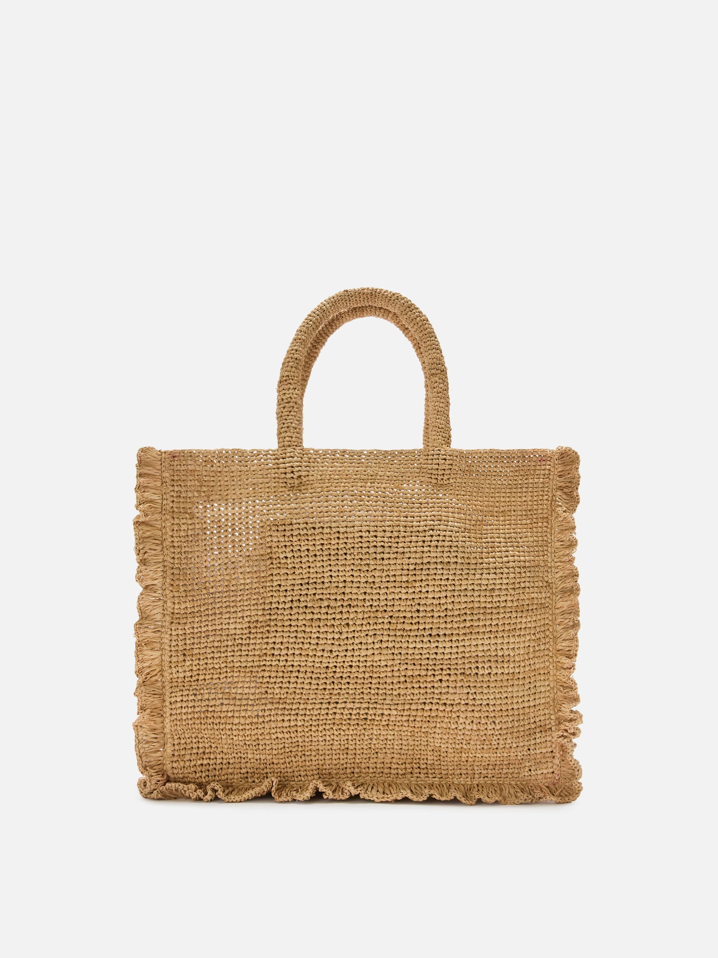 Sac Volant medium en raphia avec logo brodé 