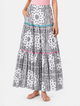 Langer Baumwollrock Rambla mit Bandana-Print 
