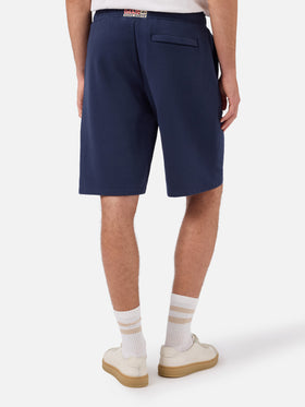 Randle navy blue cotton fleece Bermuda shorts