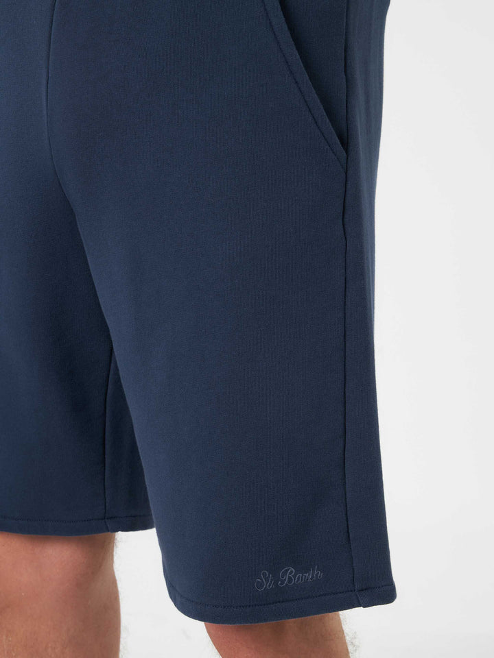 Bermuda Randle in felpa di cotone blu navy